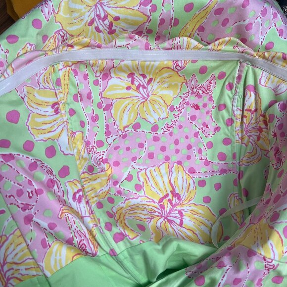 Rare Vintage Lilly Pulitzer Floral Animal Novelty Print Midi Dress Wedding Guest - Picture 6 of 7